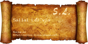 Sallai Lívia névjegykártya